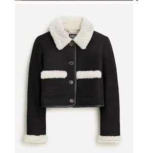 J.Crew $950 Collection Limited Edition Cropped Shearling Jacket Size S BV677